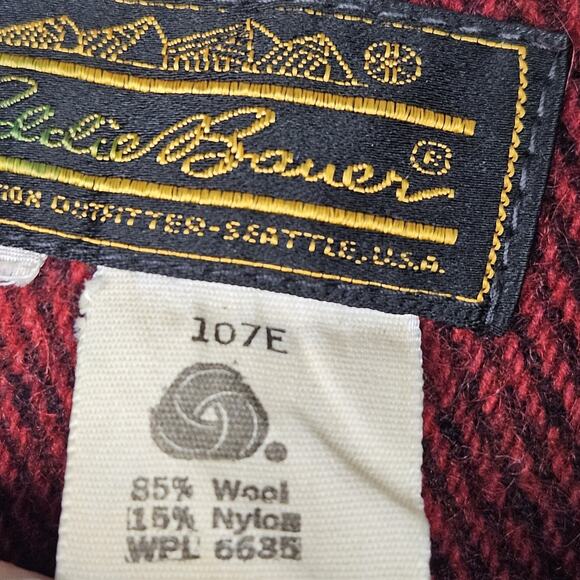 EDDIE BAUER Vintage WOOL Blend Heavy DUSTER WESTERN Barn Coat XL Shirt Jacket - Picture 6 of 6